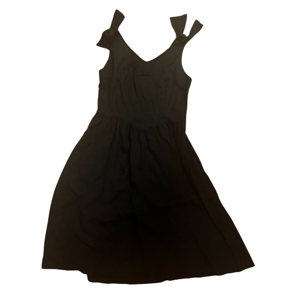 VTG black bow sleeveless fit and flare dress prisitine